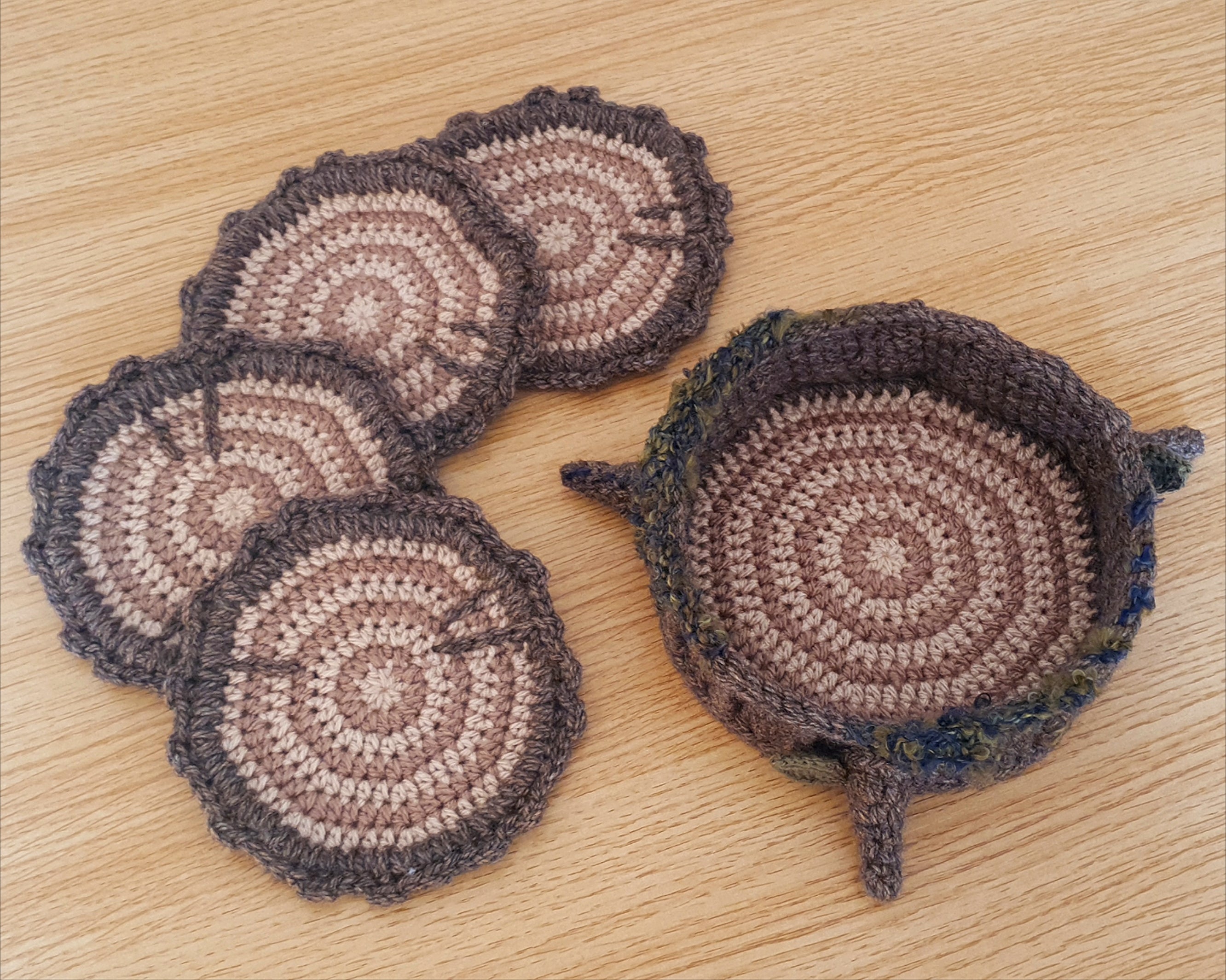 Crochet Pattern: The Heartwood Coaster Set
