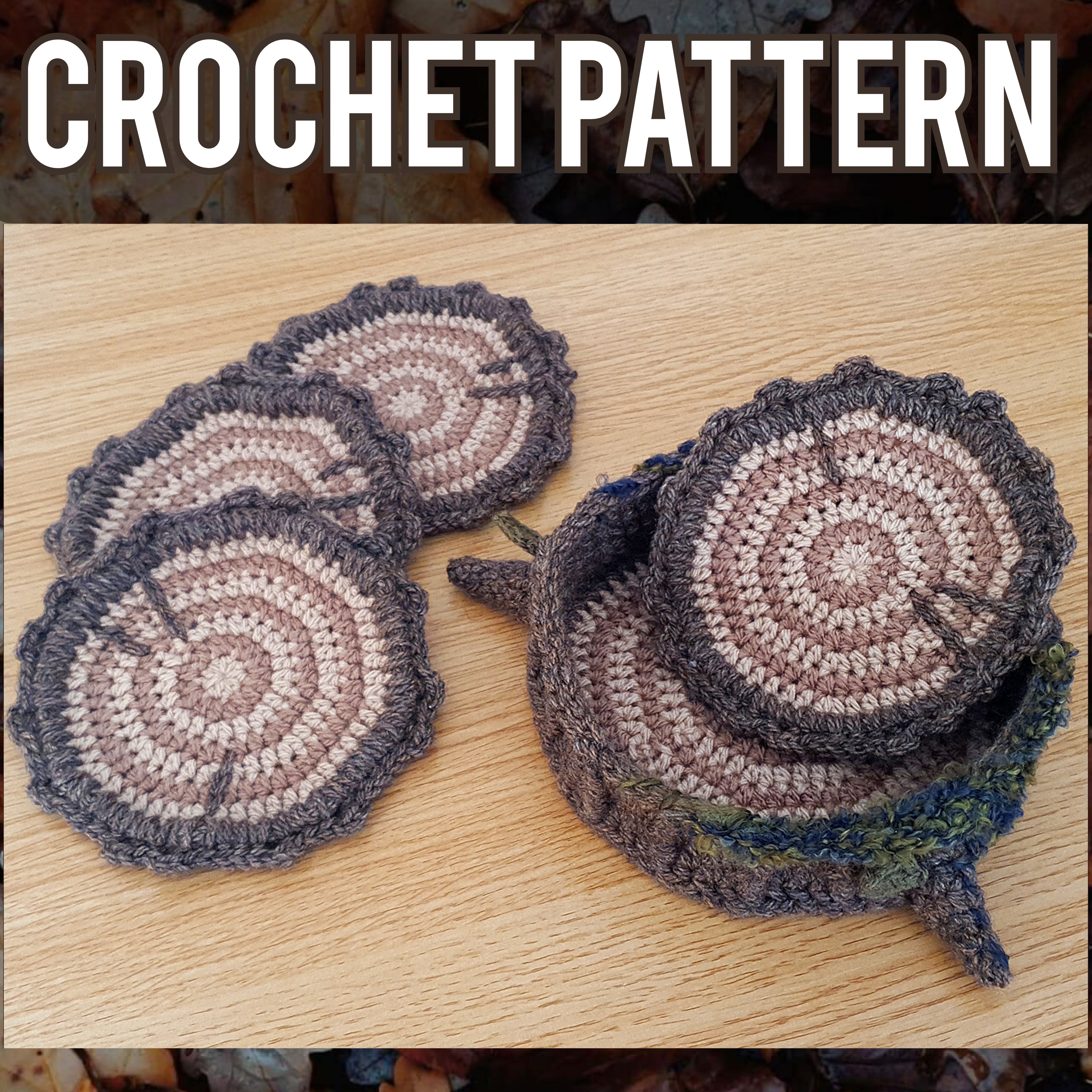 Crochet Pattern: The Heartwood Coaster Set