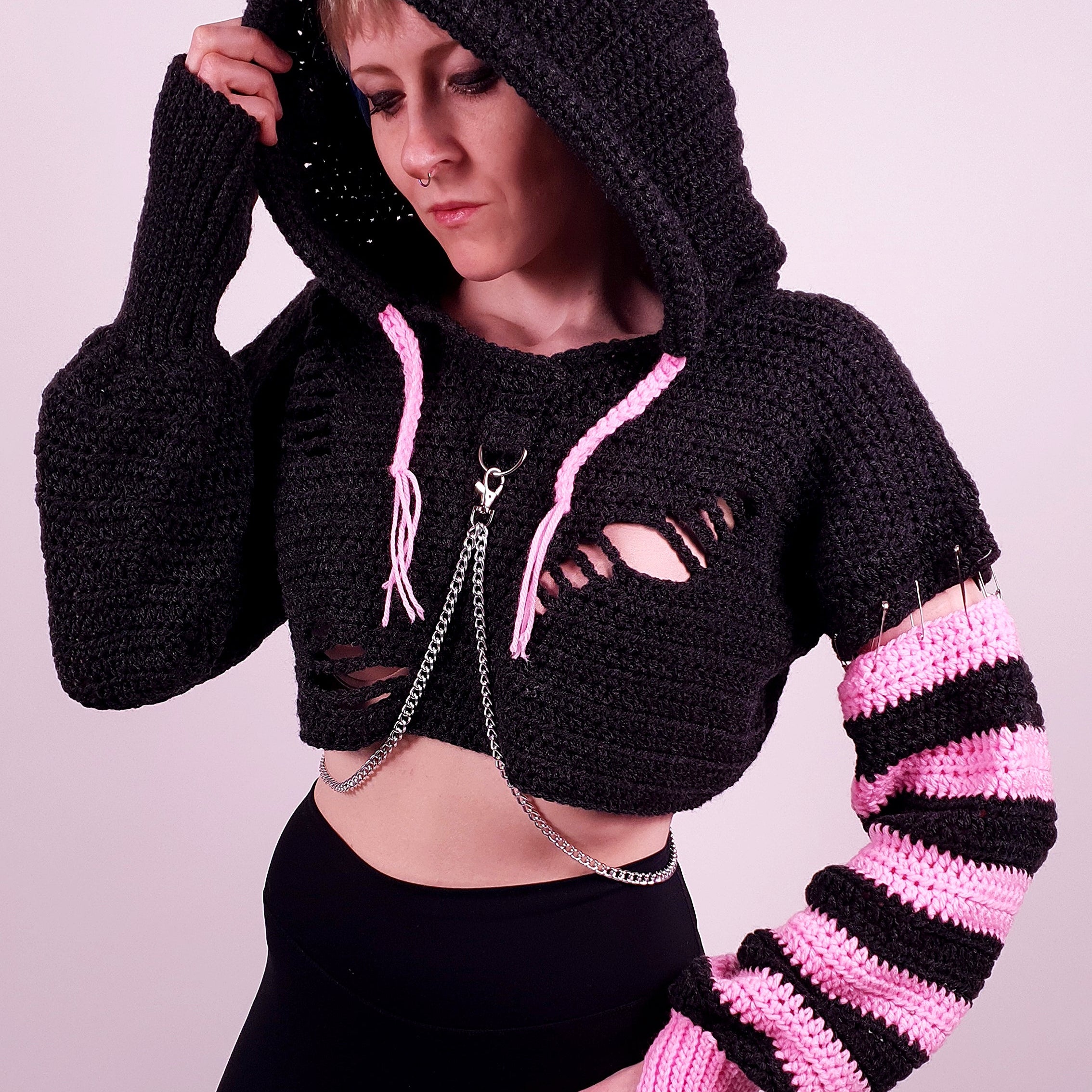 Crochet Pattern: The Cyber Stitch Distressed Hoodie