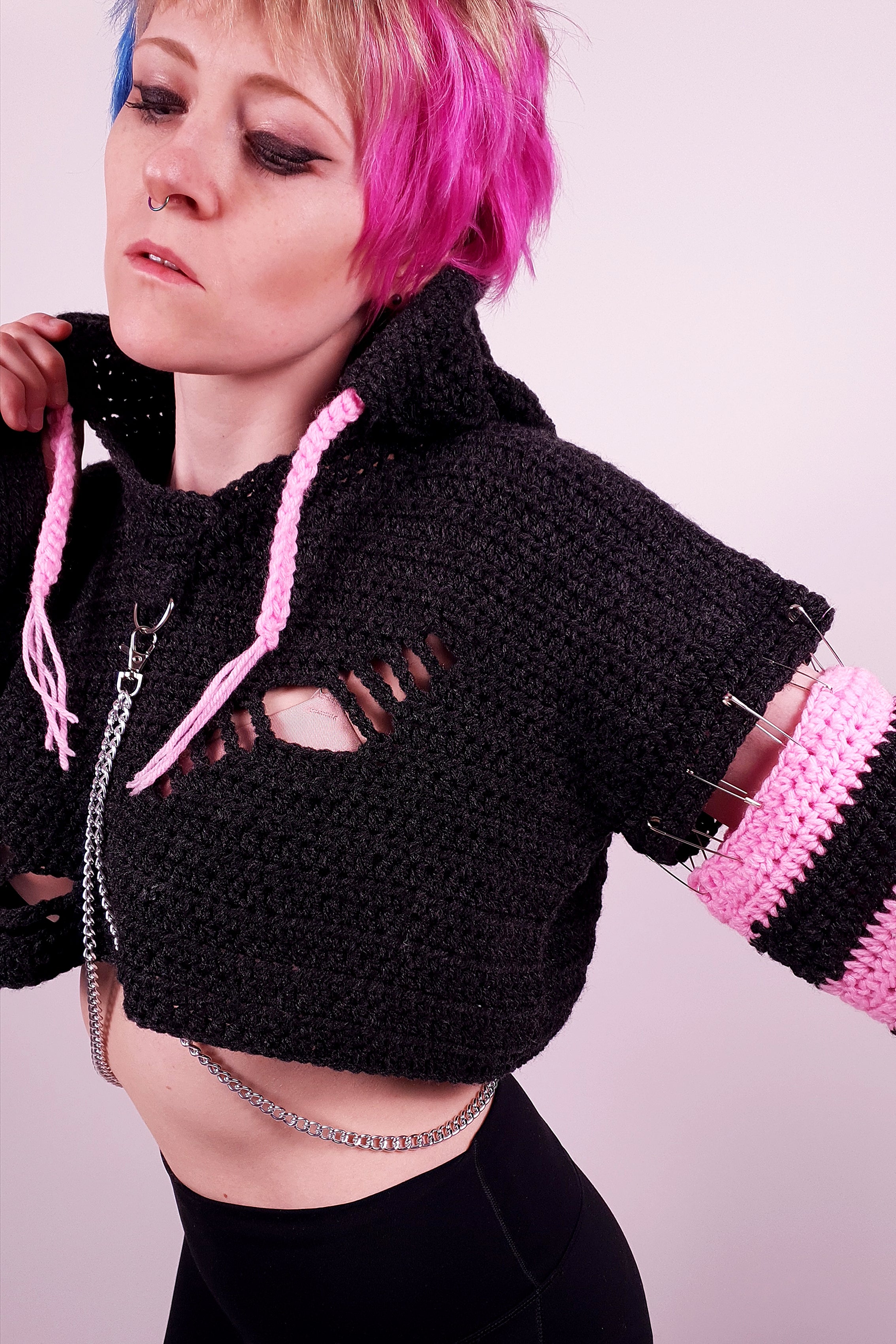 Crochet Pattern: The Cyber Stitch Distressed Hoodie