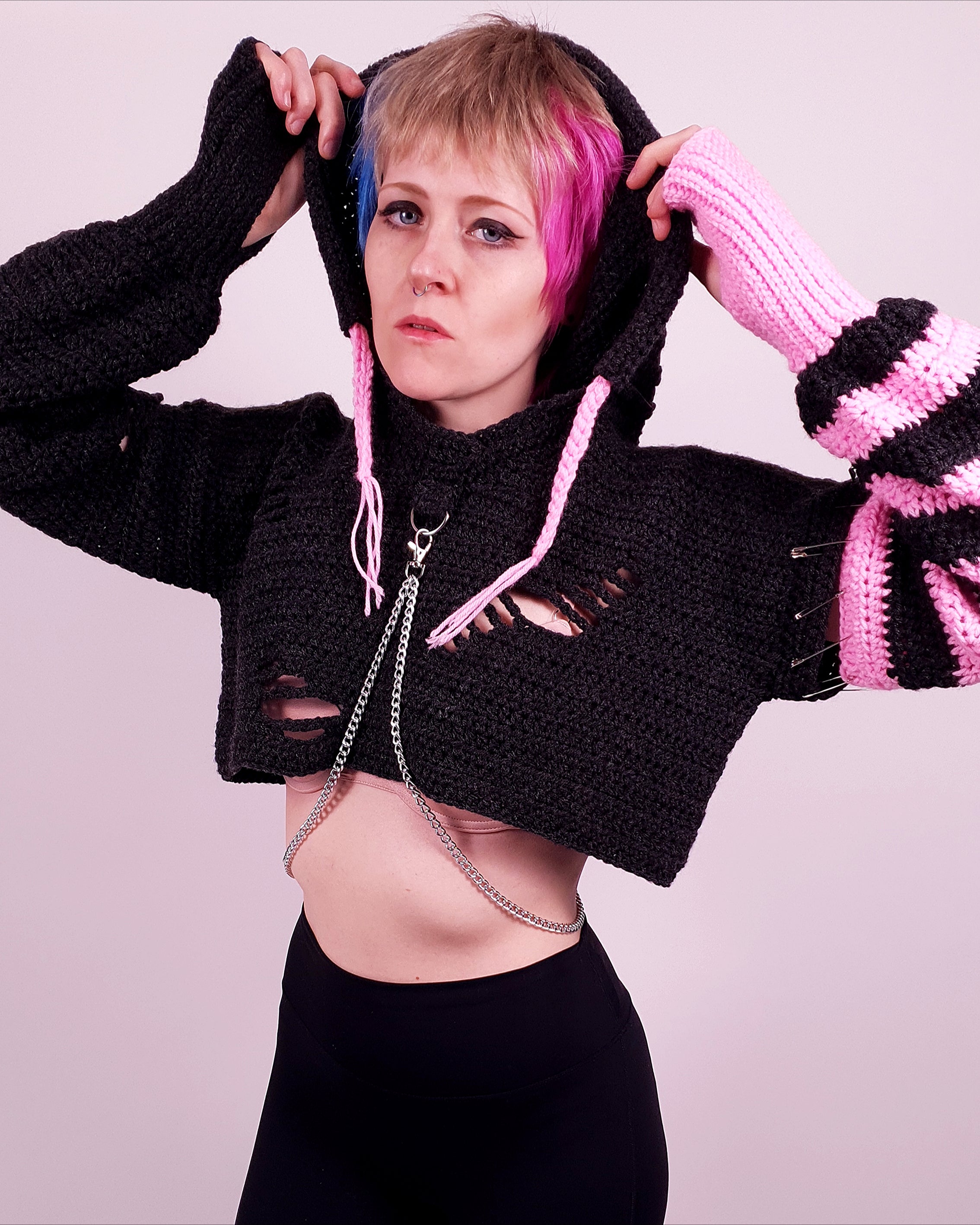 Crochet Pattern: The Cyber Stitch Distressed Hoodie