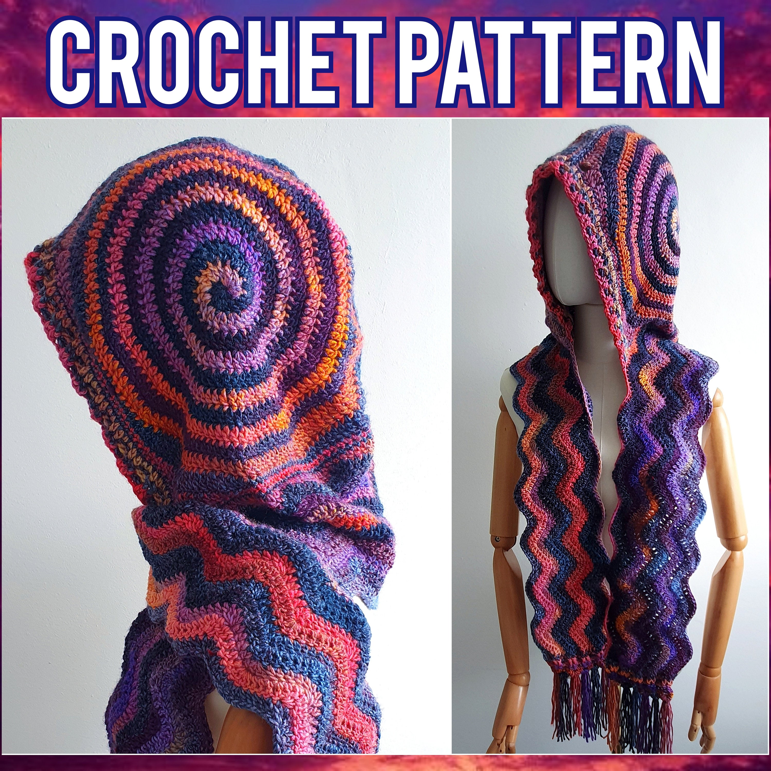 Crochet Pattern: The Mesmer Hooded Scarf