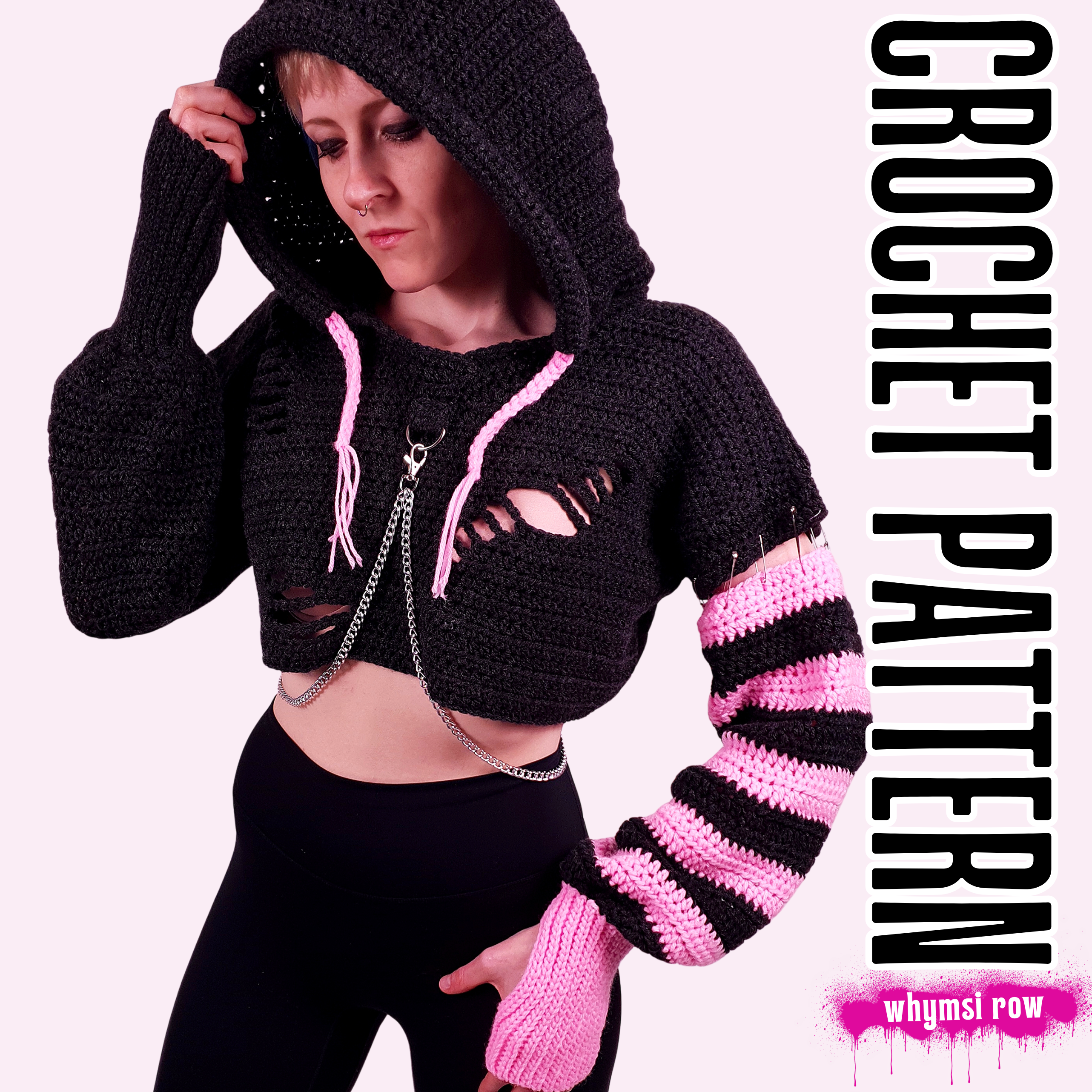 Crochet Pattern: The Cyber Stitch Distressed Hoodie