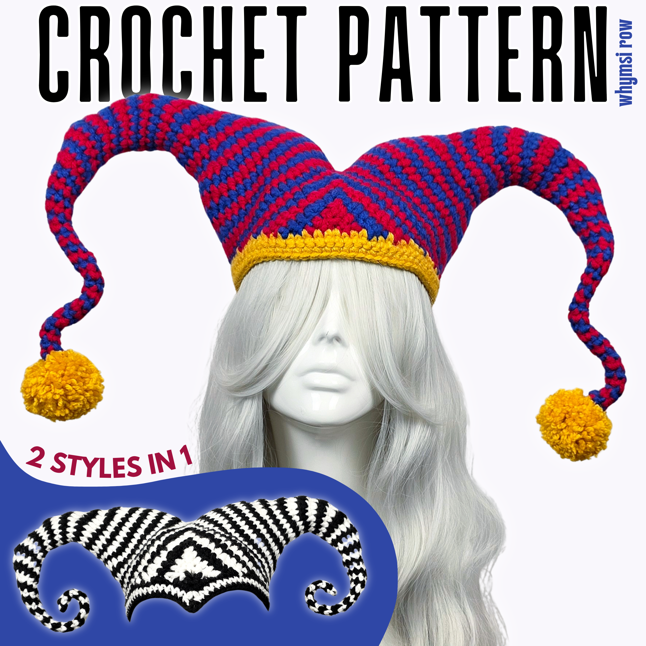 Crochet Pattern: The Mesmer Jester Hat