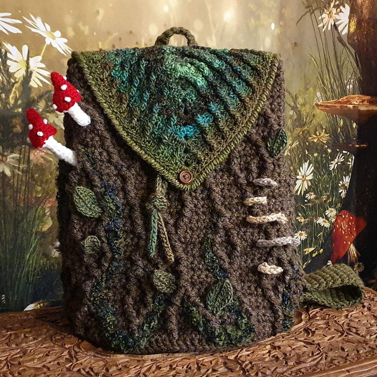 crochet tapestry mini backpack Crochet Pattern: The Bark Backpack