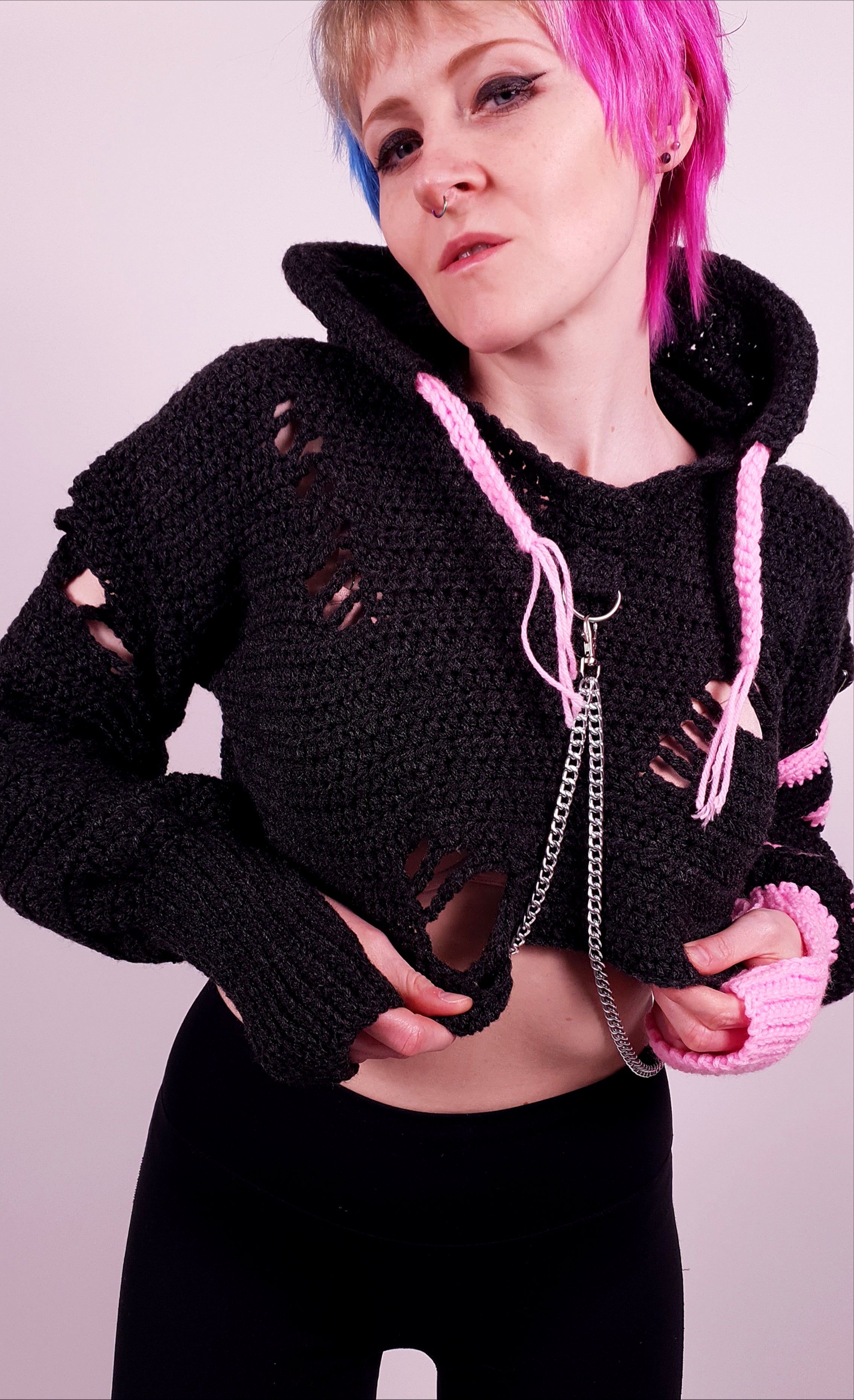 Crochet Pattern: The Cyber Stitch Distressed Hoodie