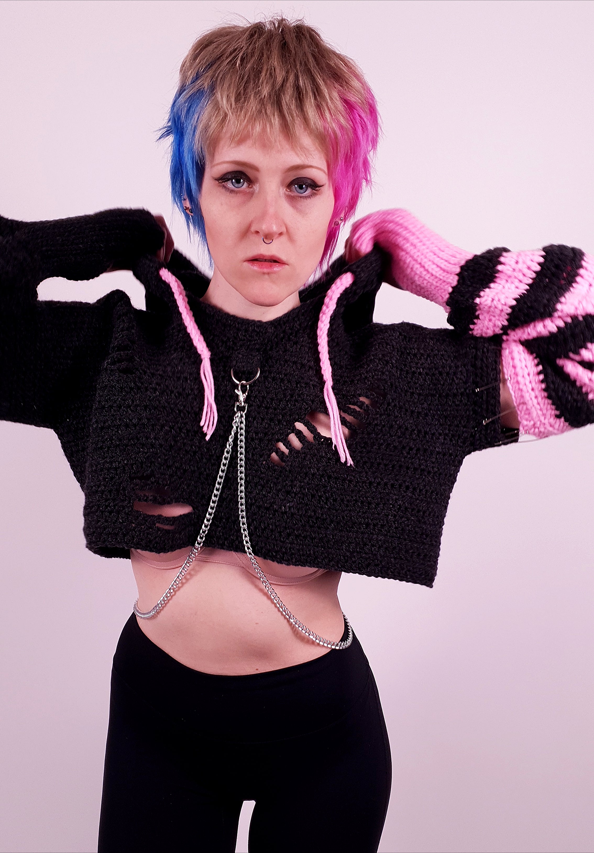 Crochet Pattern: The Cyber Stitch Distressed Hoodie