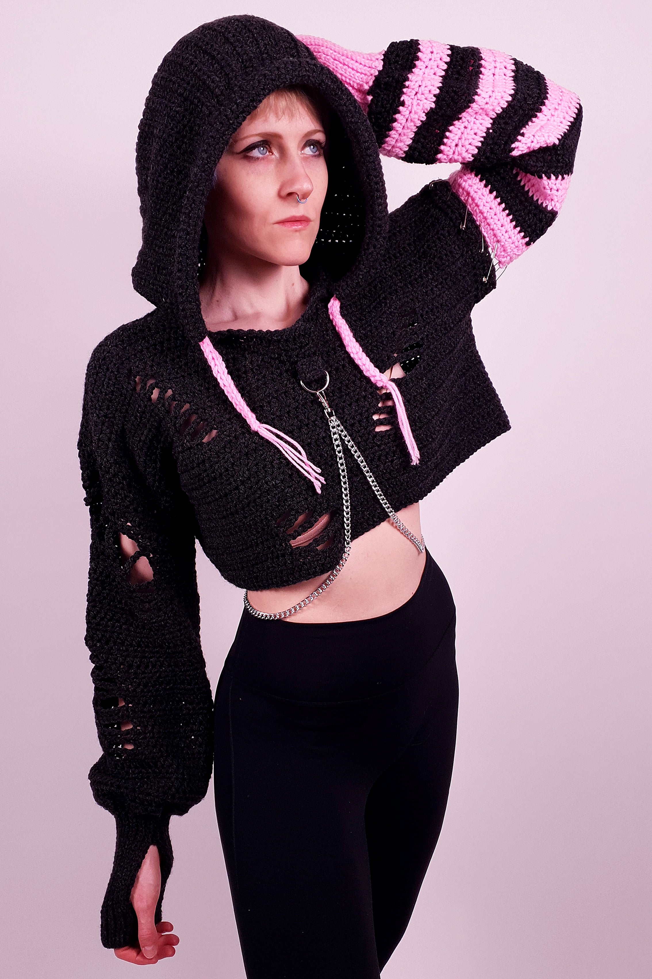 Crochet Pattern: The Cyber Stitch Distressed Hoodie